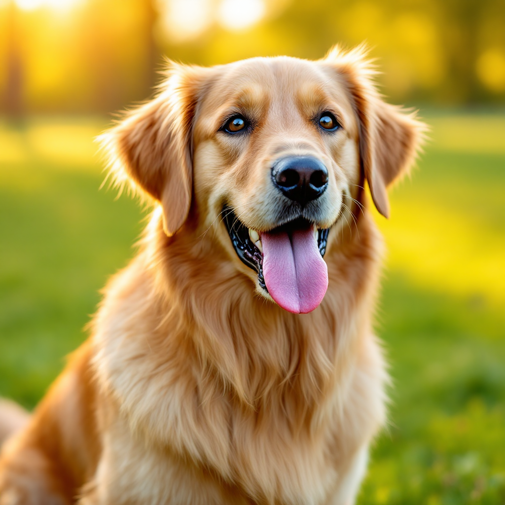 Friendly golden retriever dog