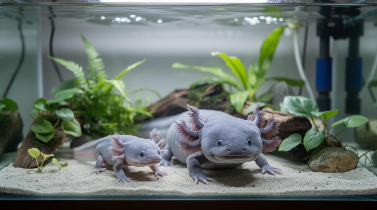 juvenile and adult axolotl size comparison