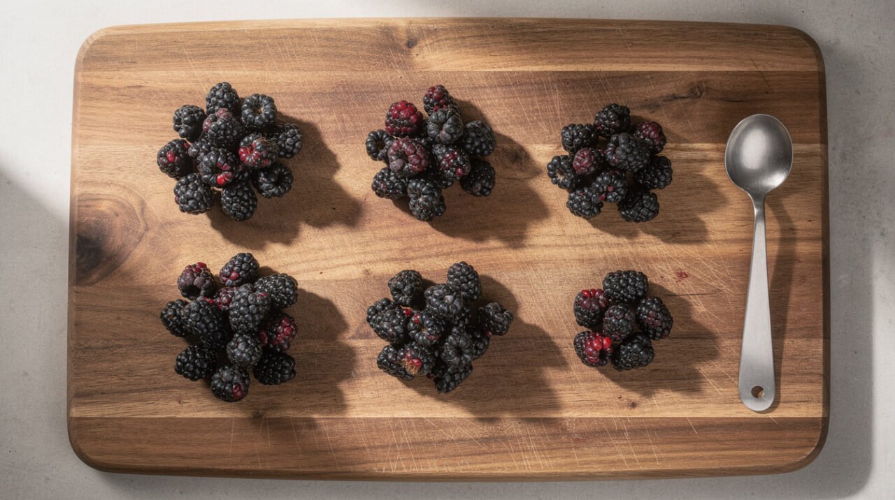 blackberries being measured out for different sizes of dogs