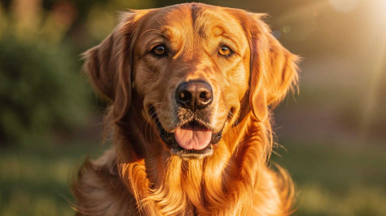 golden retriever with shiny healthy coat