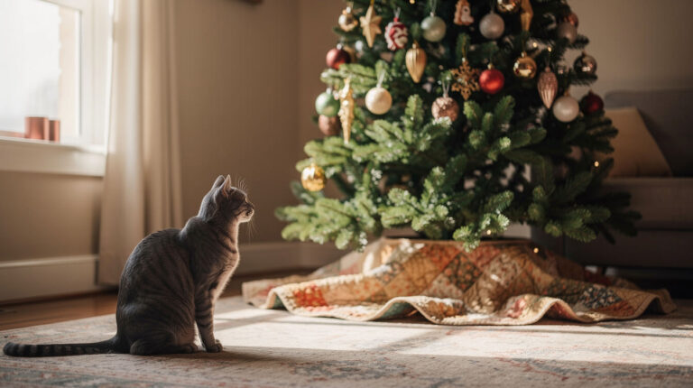 Is a Christmas Tree Safe for Cats? Real vs. Artificial, Tinsel, Tree Water, and a Cat-Proof Setup