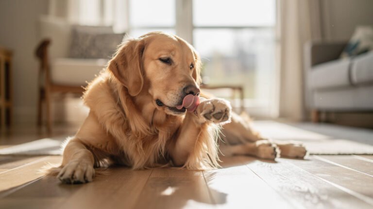 why does my dog keep licking his paws